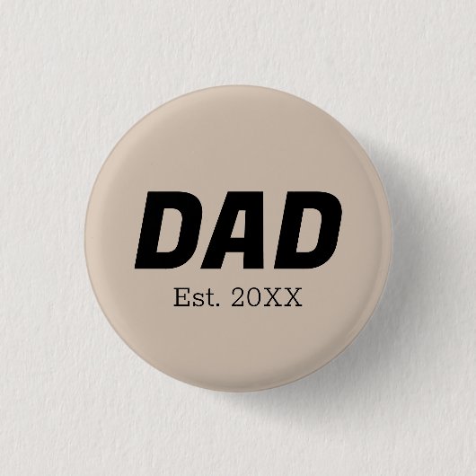 Badge Rond 2,50 Cm Couleur de tendance - Bouton Papa Taupe Douce (Devant)