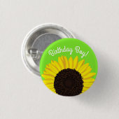 Badge Rond 2,50 Cm Coupe de tournesol 1er épingle de boutons d'annive (Devant & derrière)