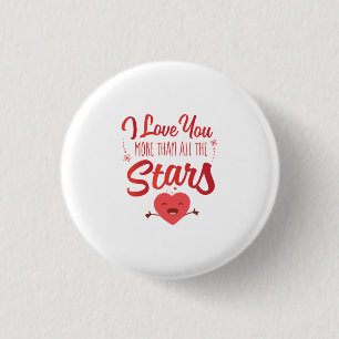 Badge Rond 2,50 Cm Couple Art Je T'Aime Plus Que Toutes Les Étoiles