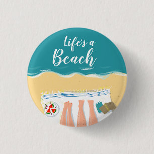 Badge Rond 2,50 Cm Couple bronzage sur la plage Slogan
