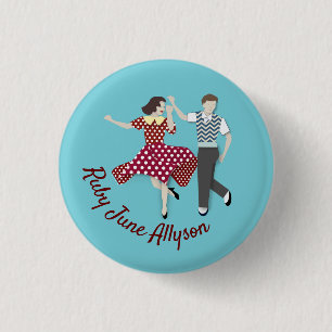 Badge Rond 2,50 Cm Couple de danse de Swing