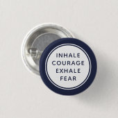 Badge Rond 2,50 Cm Courage d'inhalé bleu et blanc (Devant & derrière)