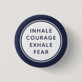 Badge Rond 2,50 Cm Courage d'inhalé bleu et blanc (Devant)