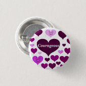 Badge Rond 2,50 Cm Courageux, Amour_ (Devant & derrière)