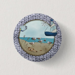 Badge Rond 2,50 Cm Coureur de plage