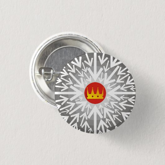 Badge Rond 2,50 Cm Couronne dorée (Devant & derrière)