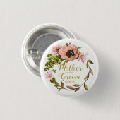 Badge Rond 2,50 Cm Couronne rose Peony Mère de la chambre ID456 (Devant & derrière)