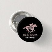 Badge Rond 2,50 Cm Courses et Roses - Course Hippique  (Devant & derrière)
