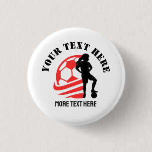 Badge Rond 2,50 Cm Coutume Football Fille de football enfant fête d'a