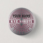 Badge Rond 2,50 Cm Couvertures de trou Brooklyn (Devant)