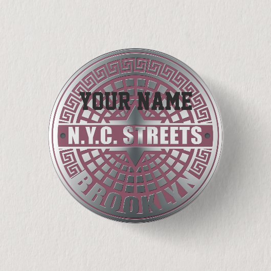 Badge Rond 2,50 Cm Couvertures de trou Brooklyn (Devant)