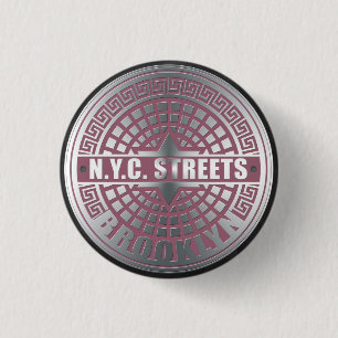Badge Rond 2,50 Cm Couvertures de trou Brooklyn