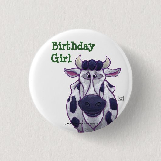 Badge Rond 2,50 Cm Cow Party Centre (Devant)