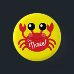 Badge Rond 2,50 Cm Crabe Anniversaire Soirée Cartoon Enfants<br><div class="desc">Célébrez l'anniversaire de votre enfant avec cette adorable fête d'anniversaire de plage de crabe !  Idéal pour une fête d'été à thème,  une fête de plage ou juste un enfant qui aime les crabes !  Idéal pour un 1er anniversaire pour un bébé aussi!</div>