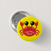 Badge Rond 2,50 Cm Crabe Anniversaire Soirée Cartoon Enfants (Devant & derrière)