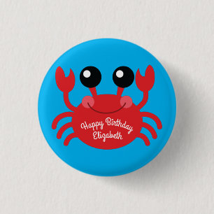 Badge Rond 2,50 Cm Crabe Anniversaire Soirée Cartoon Enfants