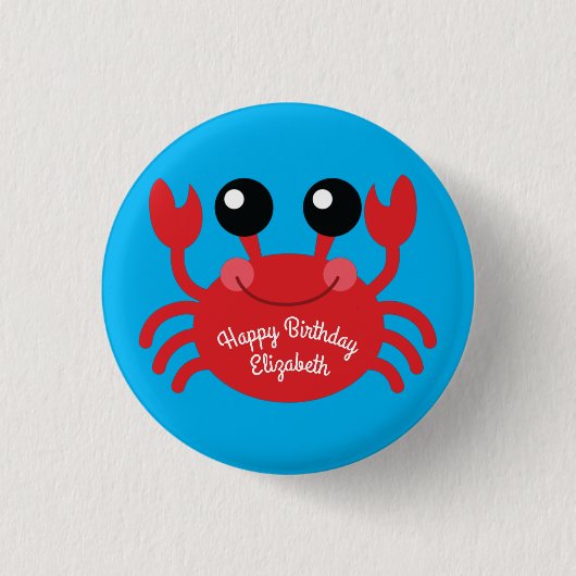 Badge Rond 2,50 Cm Crabe Anniversaire Soirée Cartoon Enfants (Devant)