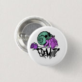 Badge Rond 2,50 Cm Crabe et crâne érémitiques (Devant & derrière)