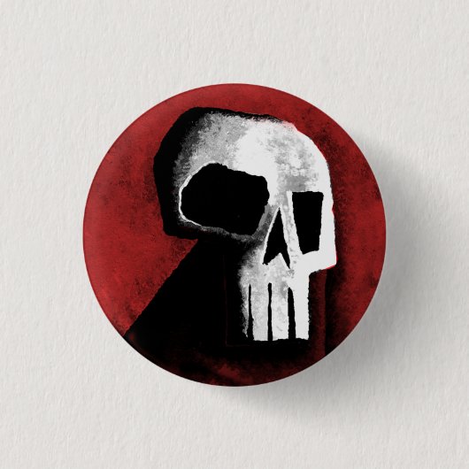 Badge Rond 2,50 Cm Crâne 15-Red (Devant)