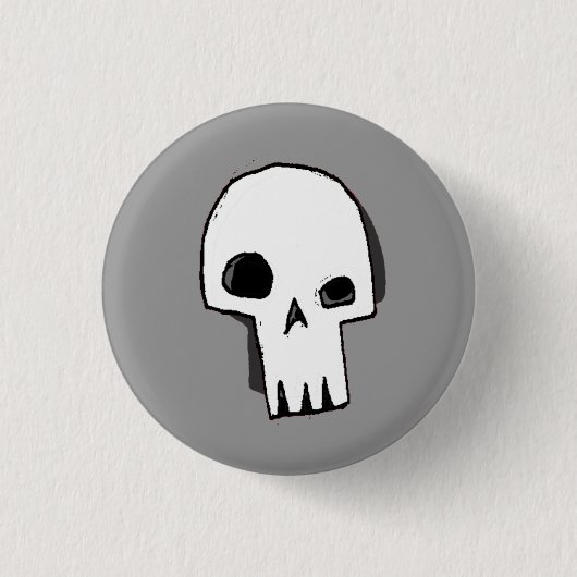 Badge Rond 2,50 Cm Crâne 16-Grey (Devant)