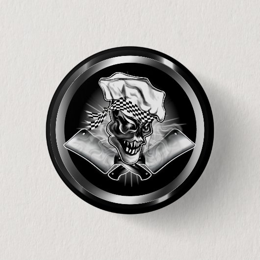 Badge Rond 2,50 Cm Crâne 5 de chef (Devant)