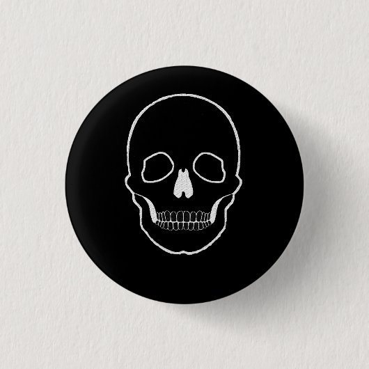Badge Rond 2,50 Cm Crâne blanc (Devant)