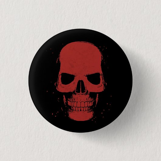 Badge Rond 2,50 Cm Crâne d'écarlate (Devant)