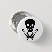 Badge Rond 2,50 Cm crâne et trombones (Devant & derrière)