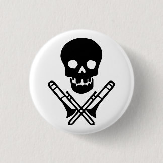 Badge Rond 2,50 Cm crâne et trombones