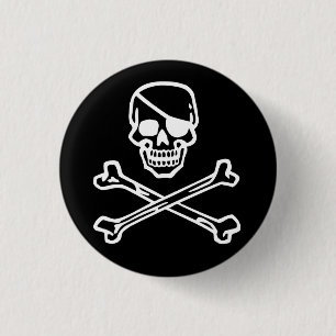 Badge Rond 2,50 Cm Crâne (noir)