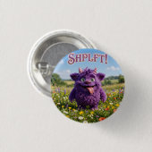 Badge Rond 2,50 Cm Créature Furry Fantastique d'Attitude (Devant & derrière)