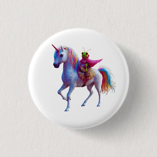 Badge Rond 2,50 Cm Créature Licorne  (Devant)