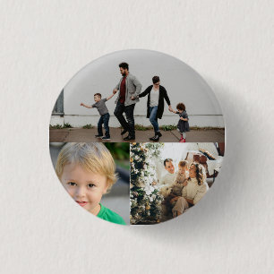 Badge Rond 2,50 Cm Créez votre propre collage de 3 photos