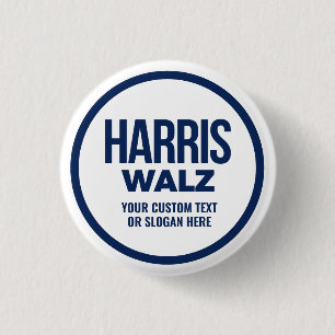 Badge Rond 2,50 Cm Créez votre propre Harris Walz 2024