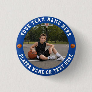 Badge Rond 2,50 Cm Créez votre propre photo d'équipe de basketball sp
