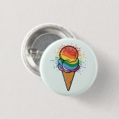 Badge Rond 2,50 Cm Crème glacée Rainbow LGBTQ+ Pride (Devant & derrière)
