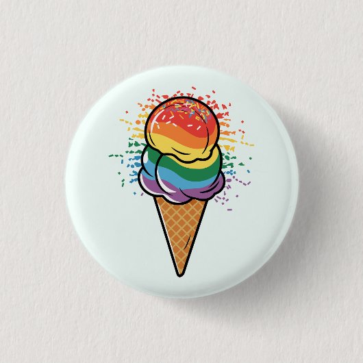 Badge Rond 2,50 Cm Crème glacée Rainbow LGBTQ+ Pride (Devant)