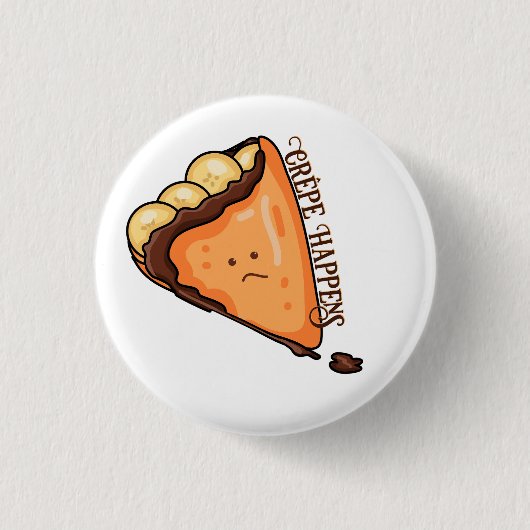 Badge Rond 2,50 Cm Crêpe Happy Food Pun (Devant)