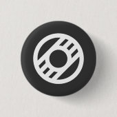 Badge Rond 2,50 Cm Crest Modern (Black) (Devant)