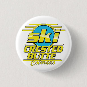 Badge Rond 2,50 Cm Crested Butte Colorado logo des années 80