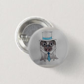 Badge Rond 2,50 Cm Crochet chic l'insigne de carlin (Devant & derrière)