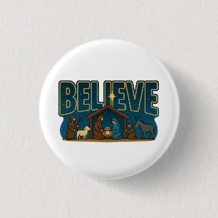 Badge Rond 2,50 Cm Croire en la Nativité