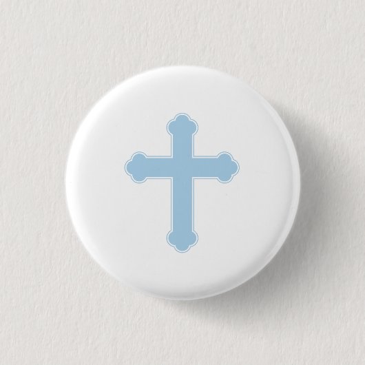Badge Rond 2,50 Cm Croix Bleue Élégante (Devant)