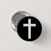 BADGE ROND 2,50 CM "CROIX CHRÉTIENNE " (Devant & derrière)