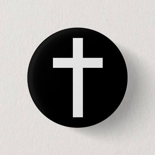 BADGE ROND 2,50 CM "CROIX CHRÉTIENNE " (Devant)