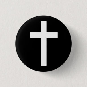 BADGE ROND 2,50 CM "CROIX CHRÉTIENNE "