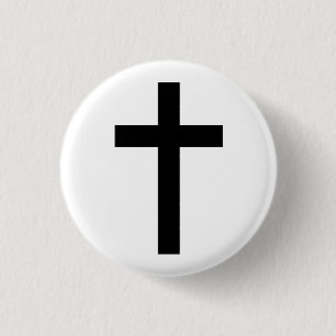 BADGE ROND 2,50 CM "CROIX CHRÉTIENNE "