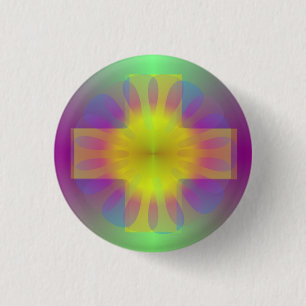 Badge Rond 2,50 Cm Croix de brillant
