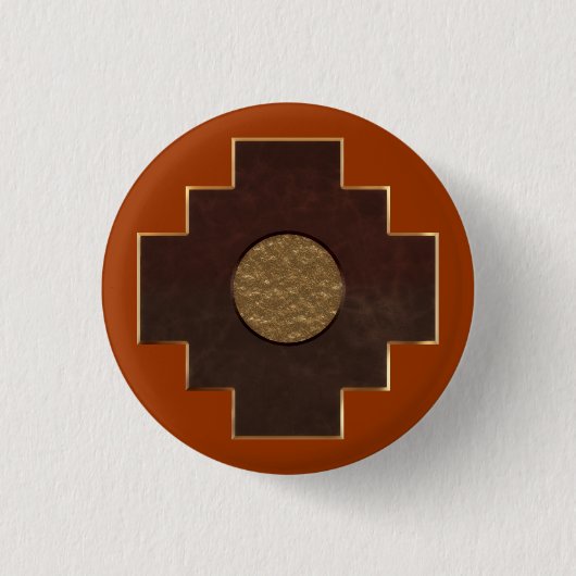 Badge Rond 2,50 Cm Croix de Chakana (Devant)