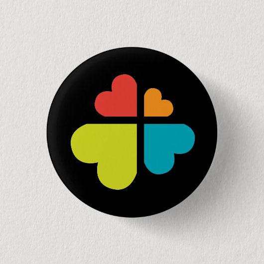 Badge Rond 2,50 Cm Croix de cœurs (Devant)